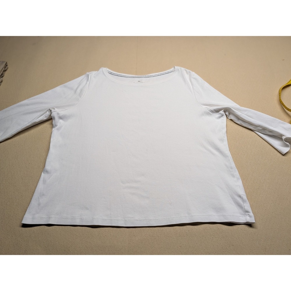 Talbot's Women's T Shirt Size 2Xp White‎ 100% Pima Cotton Short Sleeve
